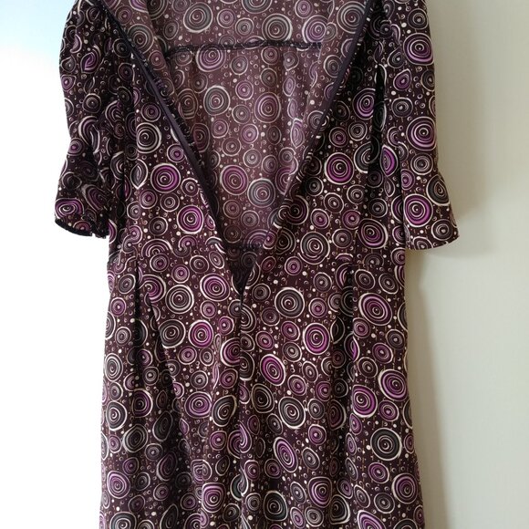 Handmade Mennonite Cape Dress 40"B 37"W Brown Purple Swirl AS IS - Picture 10 of 10